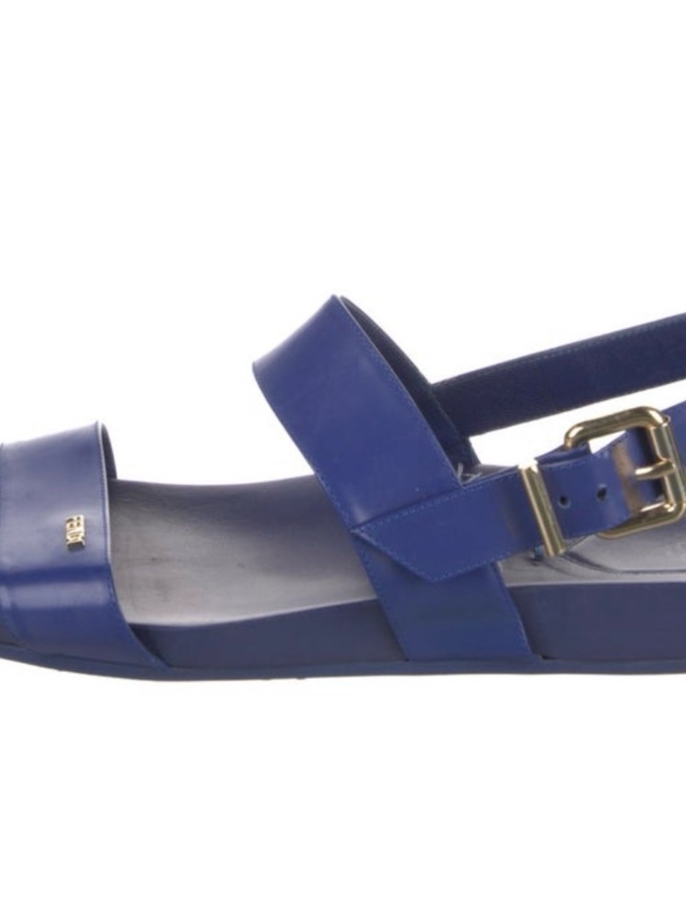 Fendi Blue Leather Women's Slingback Sandal
